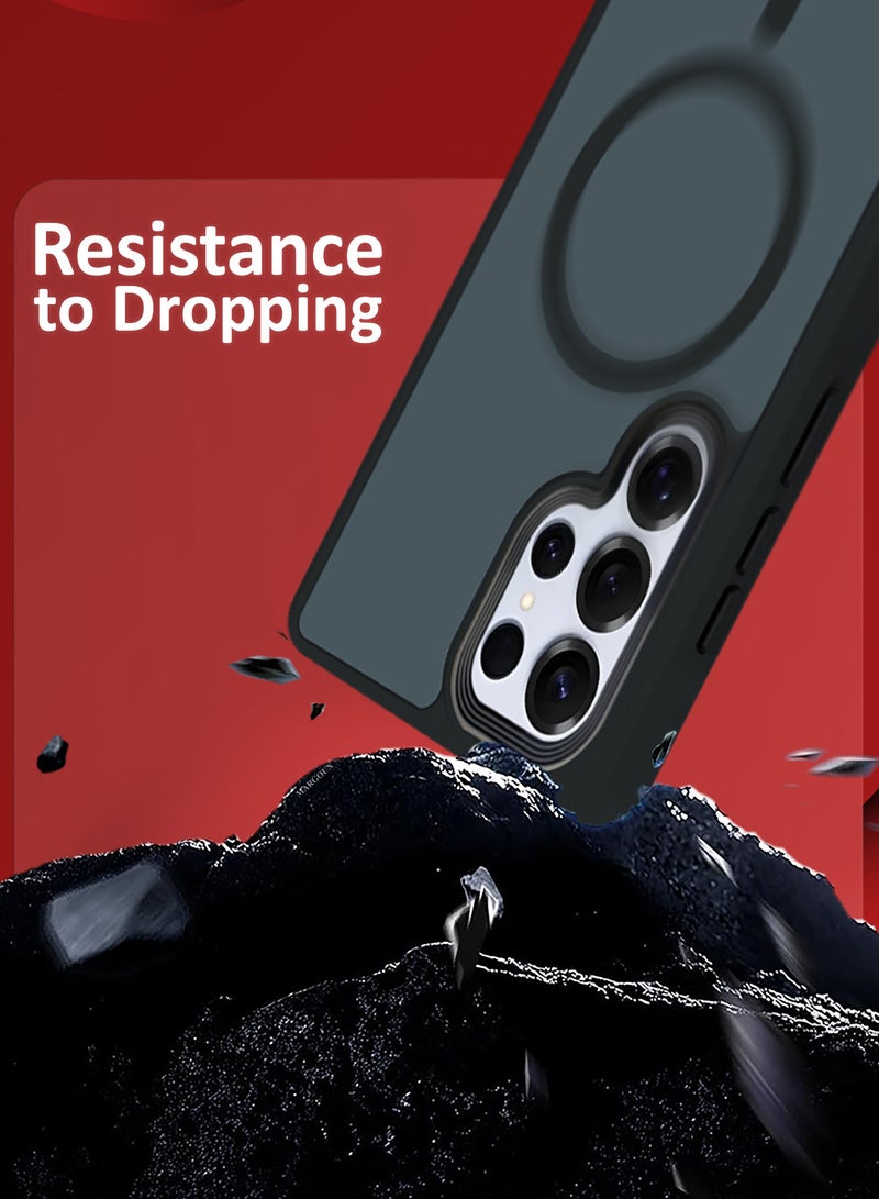 CATANES (for Samsung Galaxy S25 Ultra) 3Packs, Magnetic Slim Protective Case Wireless Charging Support with 2 Shock Proof Privacy Screen Protectors - Black - Image 2