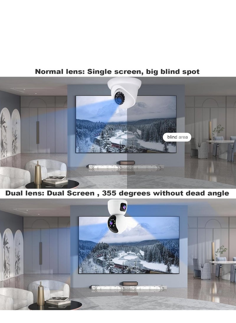 JAJEEK - Dual Lens Indoor Security Camera – 360° Rotation, WiFi Wireless Smart Security Camera with Motion Tracking, Extended Viewing Angle, Dual Screen, Audio, and Mobile Alerts – Enhanced Home Monitoring and Protection - Image 1