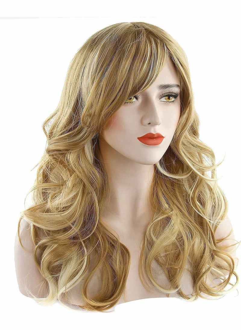 Excefore Long Blonde Wigs, Middle Part Long Wavy Wigs for Women  - Image 1