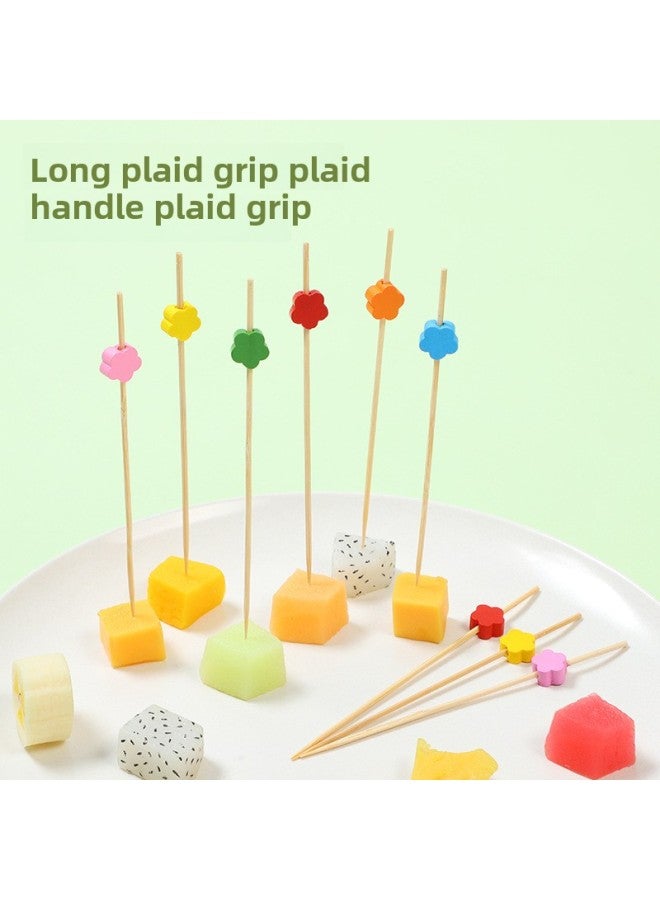 Green Plum Blossom Fruit Stick Fashion Wine Sign Hamburger Decorative Fancy Bamboo Stick Disposable Toothpick 100 Pc/bag-Specifications:Pink Plum Blossom 12cm (100 Pieces/pack)  - Image 3