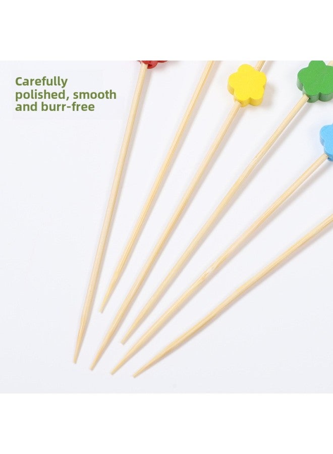 Green Plum Blossom Fruit Stick Fashion Wine Sign Hamburger Decorative Fancy Bamboo Stick Disposable Toothpick 100 Pc/bag-Specifications:Pink Plum Blossom 12cm (100 Pieces/pack)  - Image 4