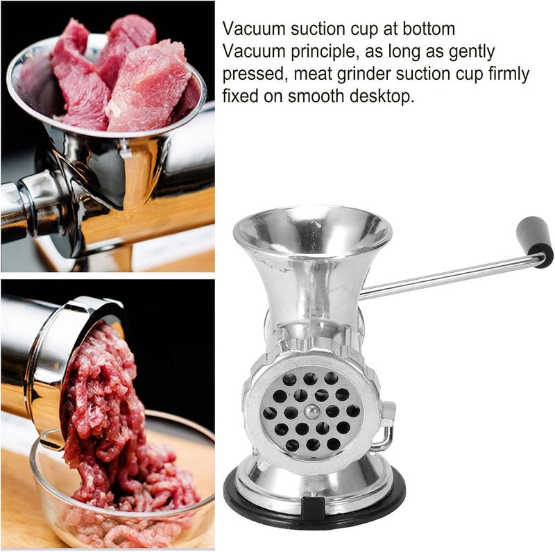 klarako Manual Meat Grinder, Aluminum Alloy Hand Crank Meat Grinding Machine Sausage Stuffer Maker Household Pork Mincer with Vacuum Suction Cup for Home Kitchen Use - Image 2