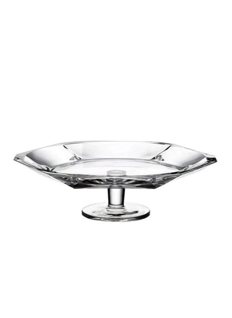 NUDE Nude Footed Round Server Cake Plate (31.8cm) - Reflection - Crystal Glass - Turkey Made  - Image 1