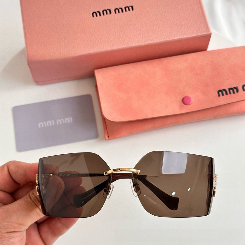 Generic High-Version MU54YS Letter Sunglasses Unisex Brown 