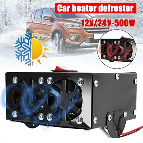 Torcarvh Car Heater Windshield De-Icers - Torcarvh Car Defogger 12V 500W Car Heater 2 in 1 Portable Car Heaters and Cooling Fan with Purification for Winter (12V 500W, 2 Holes) - Image 3