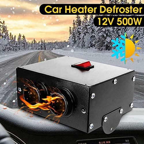 Torcarvh Car Heater Windshield De-Icers - Torcarvh Car Defogger 12V 500W Car Heater 2 in 1 Portable Car Heaters and Cooling Fan with Purification for Winter (12V 500W, 2 Holes) - Image 2
