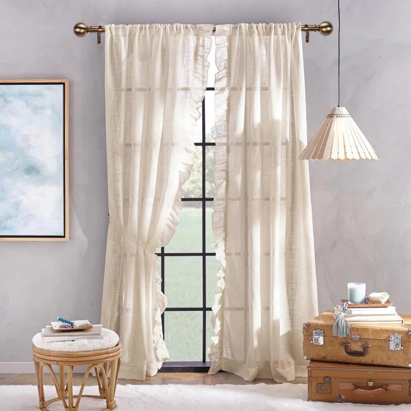 WORLD RODS Brass Curtain Rods for Windows 18 to 88 inches, 1 Inch Modern Metal Drapery Rods, Adjustable Heavy Duty Curtain Pole with Round Finials(18"-88"Antique Brass) - Image 4