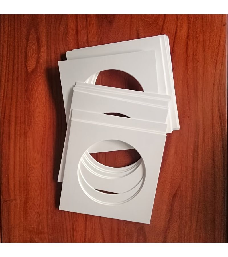 8 Pcs Square Cardstock Paper Photo Frame Mat Inserts Vintage Style For Holiday Decorations And Oil Painting Displays - Image 1