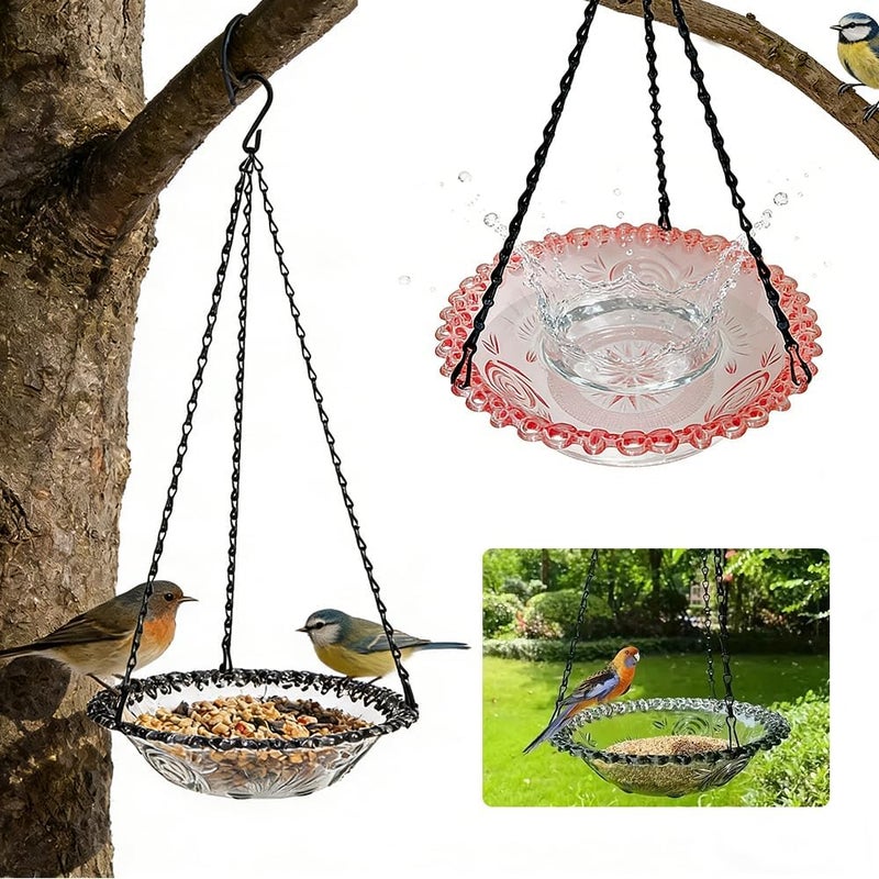 Liyujuping Seed Catcher for Bird Feeders, 20'' Bird Feeders for Outdoors Hanging, Birds Feeder Seed Catcher Tray with Adjustable Hanging Hook for Outdoor Garden Accessories (Grey Pink) - Image 1