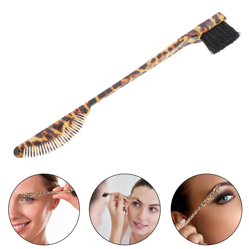 Dual Ended Eyebrow Brush And Comb Leopard Print For Precise Shaping And Styling - Image 4