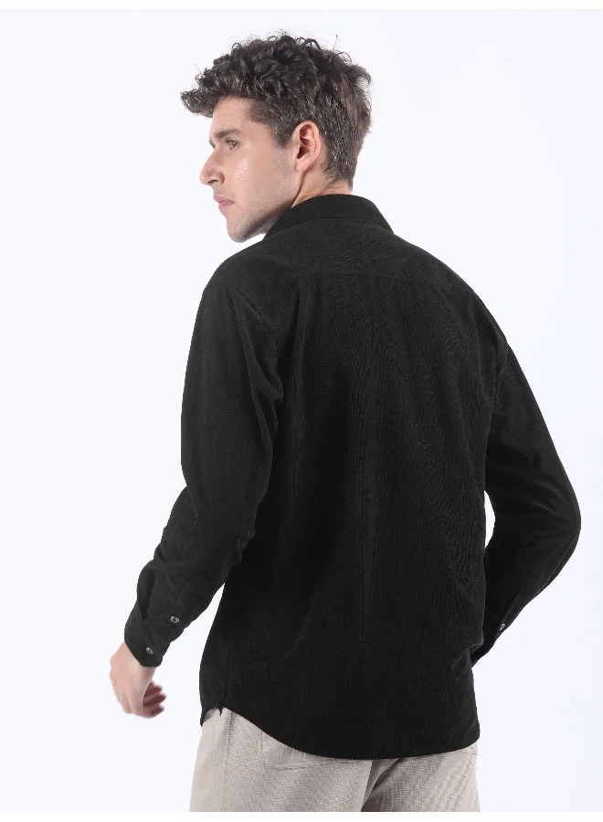 بيونغ قميص مخملي مقصوص بالليزر بخطوط مزخرفة