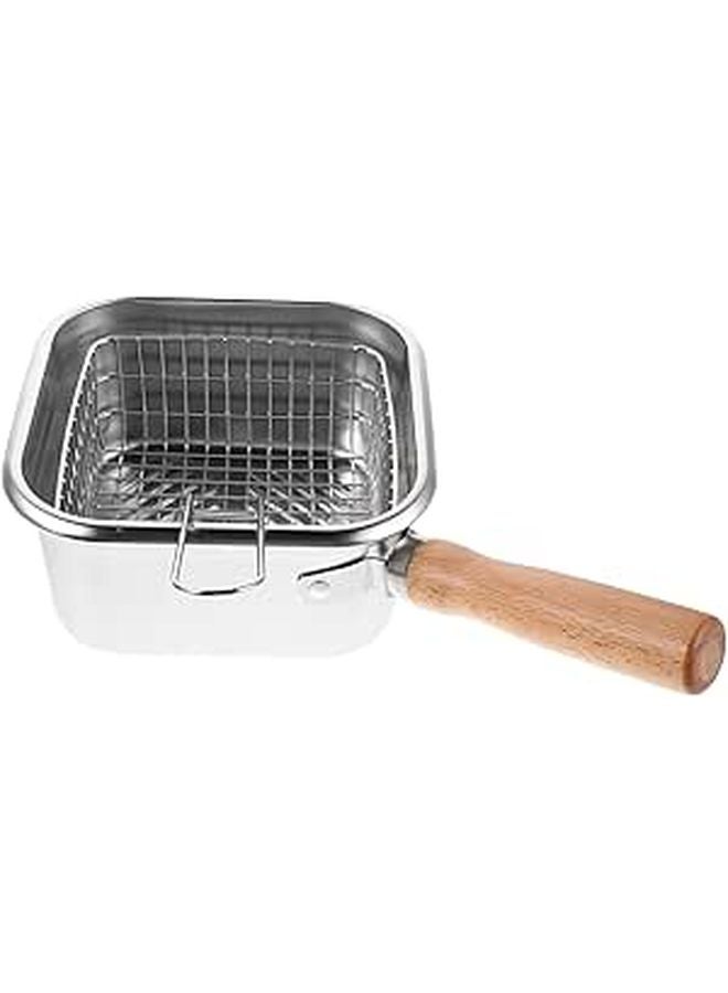 Stainless Steel Deep Fryer Pot With Basket For Stove Home Kitchen And Outdoor Cooking - Image 1