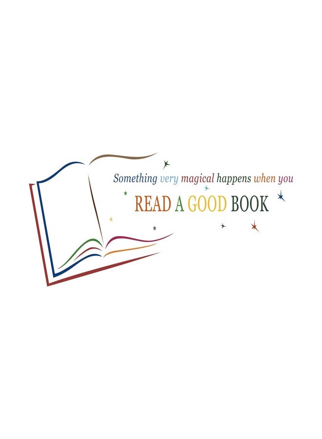 ADECALS ملصق حائط كتاب مفتوح من ADECALS، يحدث شيء سحري للغاية عندما تقرأ كتابًا جيدًا، ملصق حائط ملون لقراءة الكتب (Book05) - Image 1