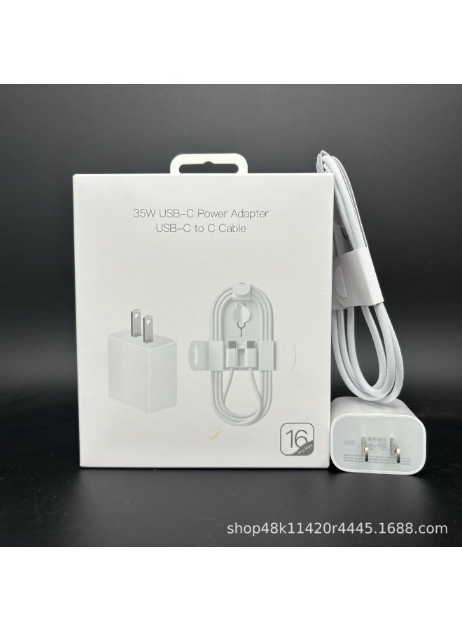 Suitable For Apple 14-15-16 Mobile Phone Charger 35W/20W European And American C-C Fast Charging Set Wholesale 