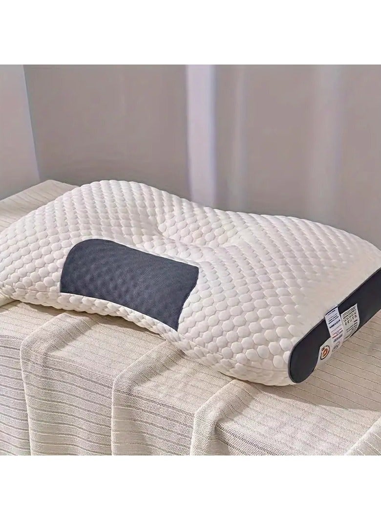 Comfy مجموعة مريحة من 2 وسادة لدعم الرقبة والعمود الفقري مصنوعة من ألياف اللاتكس القطنية المحبوكة ثلاثية الأبعاد لجميع الفصول - Image 3