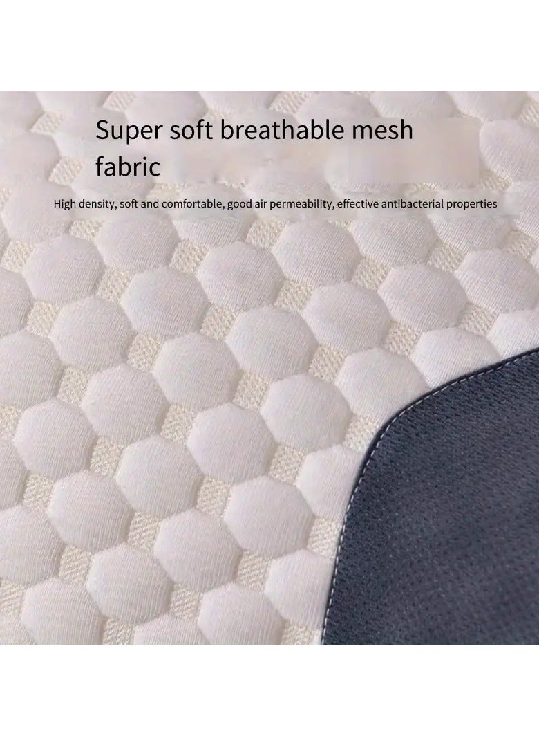 Comfy مجموعة مريحة من 2 وسادة لدعم الرقبة والعمود الفقري مصنوعة من ألياف اللاتكس القطنية المحبوكة ثلاثية الأبعاد لجميع الفصول - Image 4