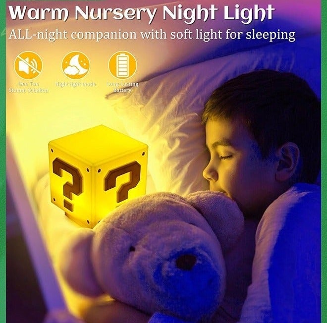 Square Brick Desktop USB Induction Block Brick Night Light Bedside Table Lamp With USB Power Cable - Image 4