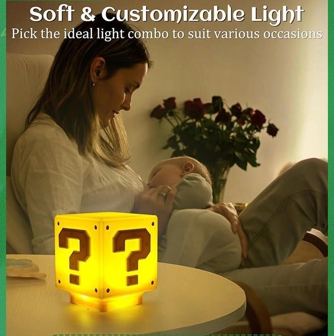 Square Brick Desktop USB Induction Block Brick Night Light Bedside Table Lamp With USB Power Cable - Image 5