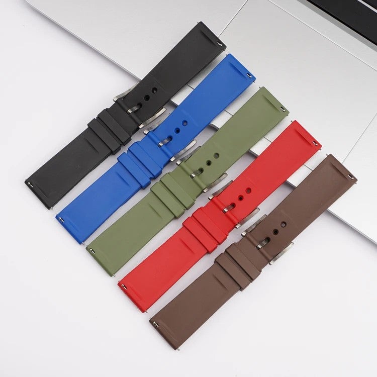 Bluejw LAIHE High Quality Quick Release FKM Rubber Watch Strap Replacement for Luxury Smart Watches – 20mm 22mm Durable Comfortable Watchbands - Image 4