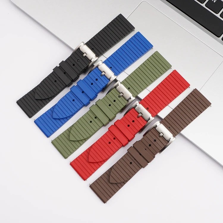 Bluejw LAIHE High Quality Quick Release FKM Rubber Watch Strap Replacement for Luxury Smart Watches – 20mm 22mm Durable Comfortable Watchbands - Image 3