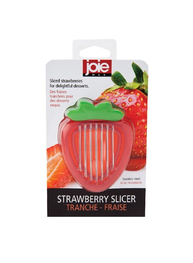 joie Simply Slice BPA-Free Dishwasher Safe Strawberry Slicer Red and Green 1.125 x 3 x 3.75 Inch 88233 - Image 3