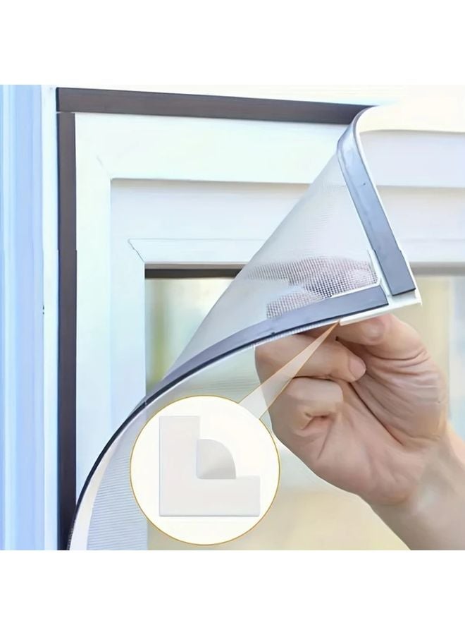 1Set White Magnetic Window Screen Corner Repair Kit With 4 Reinforced Handles 2 Wind Clips - Image 3