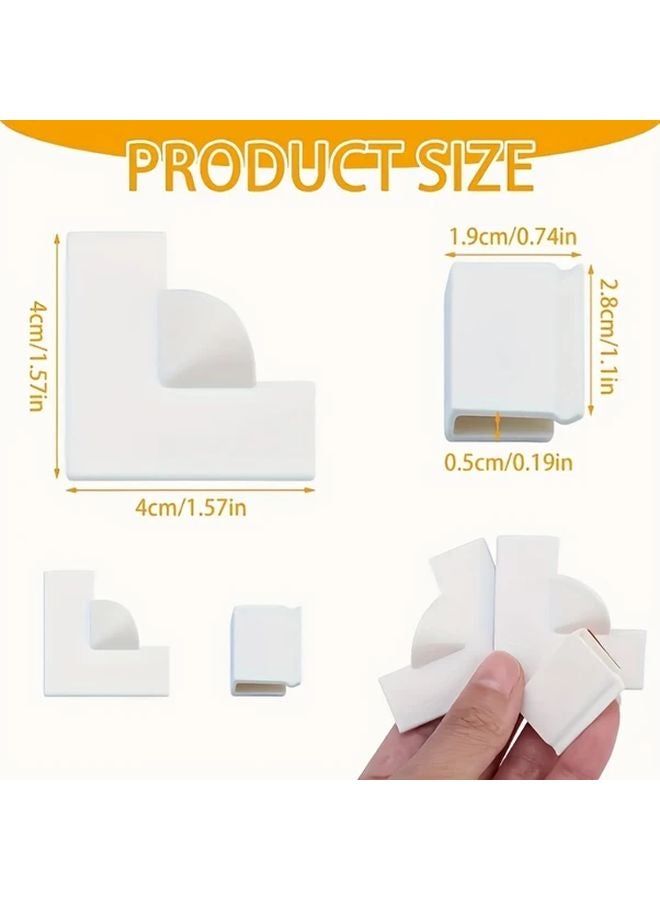 1Set White Magnetic Window Screen Corner Repair Kit With 4 Reinforced Handles 2 Wind Clips - Image 4