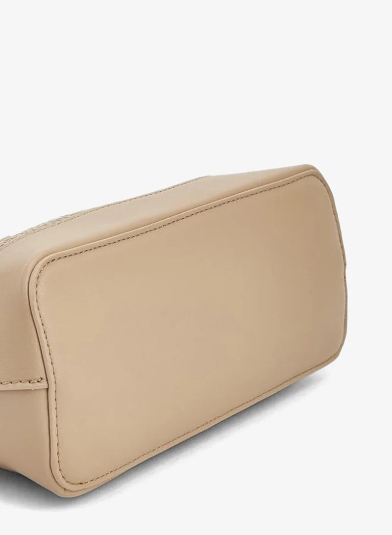 Flora Bella By Shoexpress Beige Flora Bella Monogram Bag With Double Handles, Hanging Charm, And Additional Shoulder Strap for Women | Best Price UAE