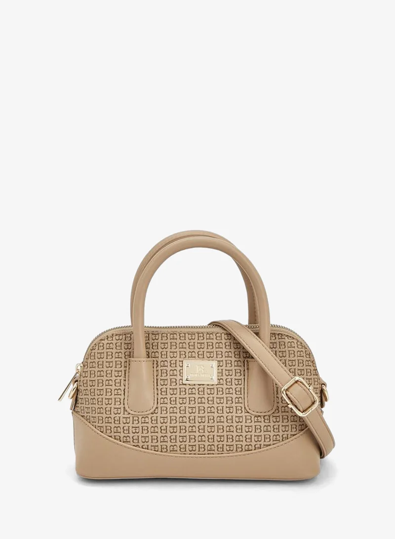 Flora Bella Monogram Bag With Double Handles, Hanging Charm, And Additional Shoulder Strap