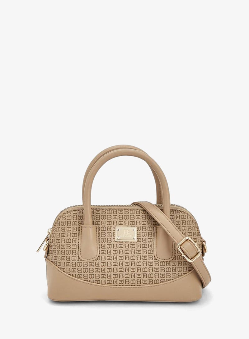 Flora Bella By Shoexpress Flora Bella Monogram Bag With Double Handles, Hanging Charm, And Additional Shoulder Strap - Image 1