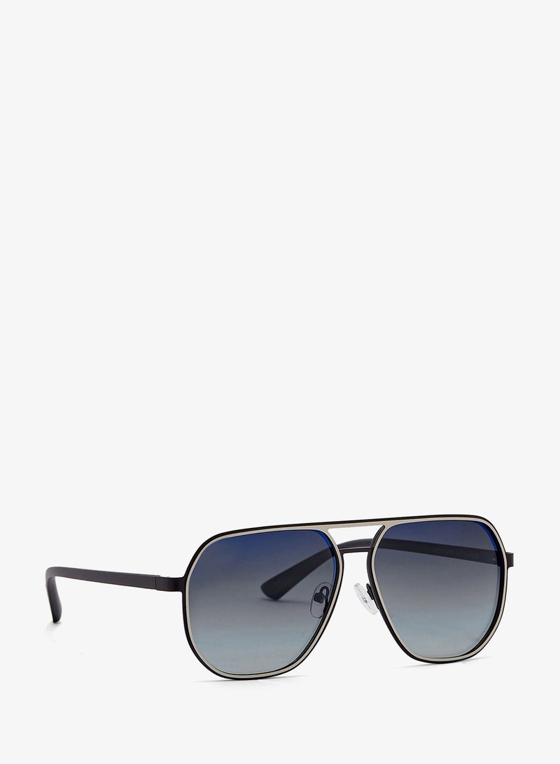 Seventy Five Classic Double BridgeTwo-Tone Square Aviator Sunglasses - Image 1