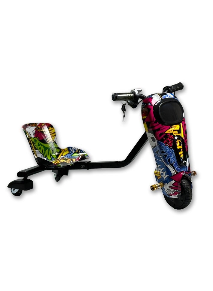 36V Mini Electric Drift Trike for Kids – 3-Wheel Ride-On with 8" Motorized Front Wheel, PU Rear Wheels, LED Lights, Adjustable Speed – Fun Outdoor Gift for Boys & Girls - Image 1