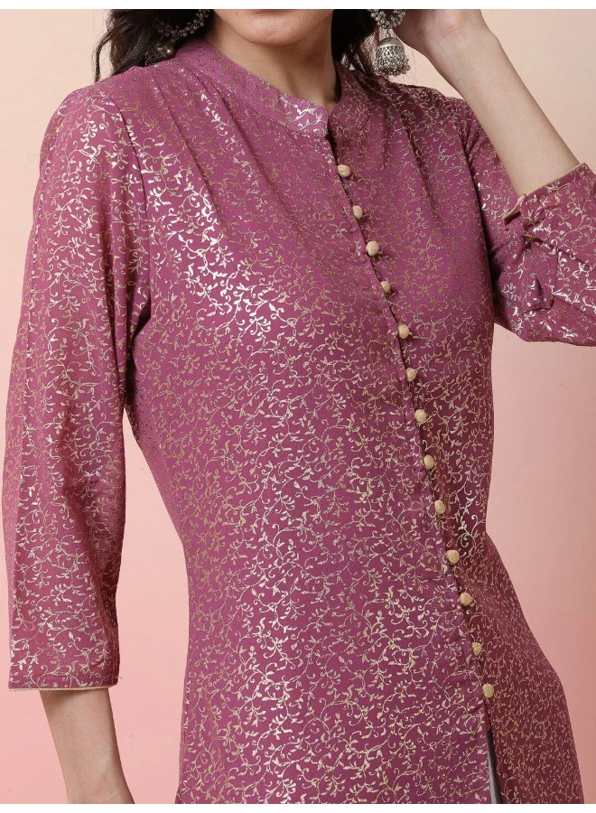 أيه كيه إس Rose Gold Print Georgette Kurta