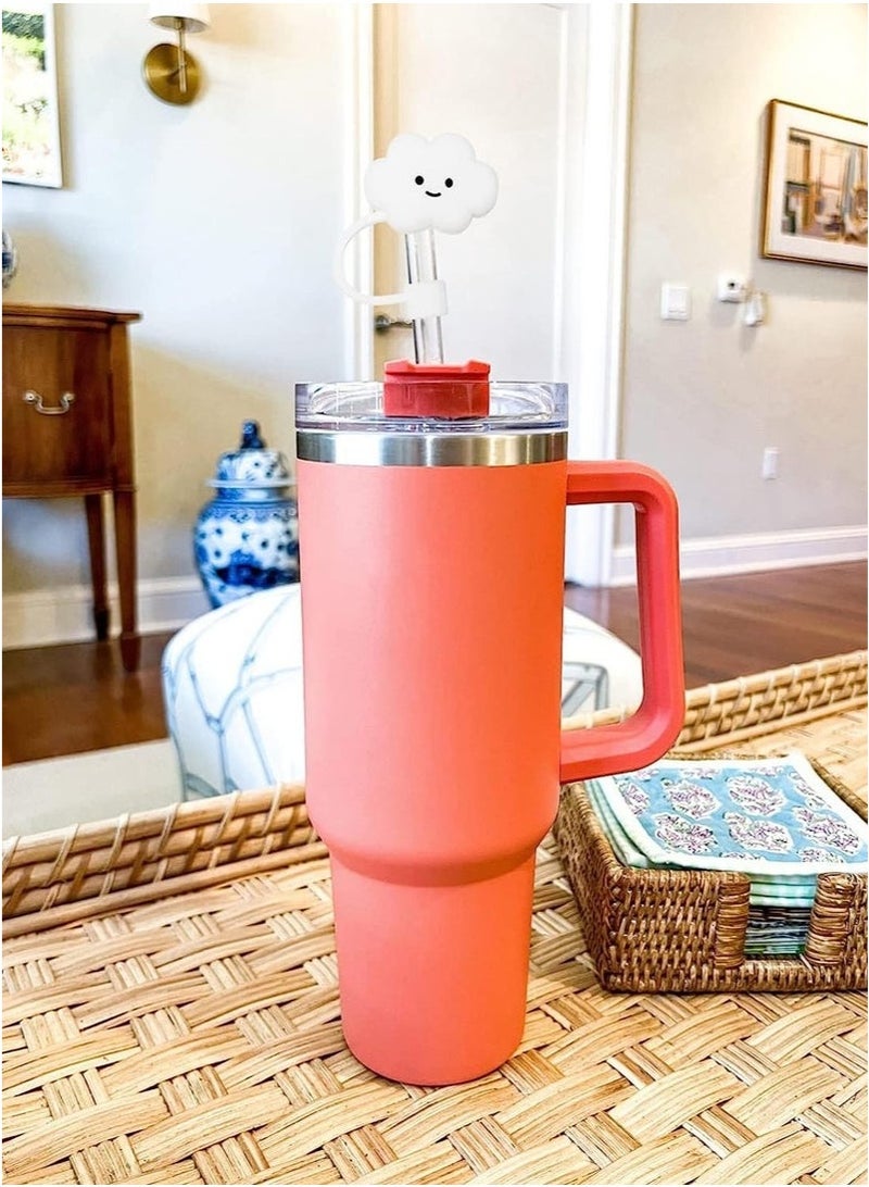 عربست قطع أغطية مصاصات وأكواب ستانلي وسيليكون زهرة وسدادات متعددة الألوان. - Image 5