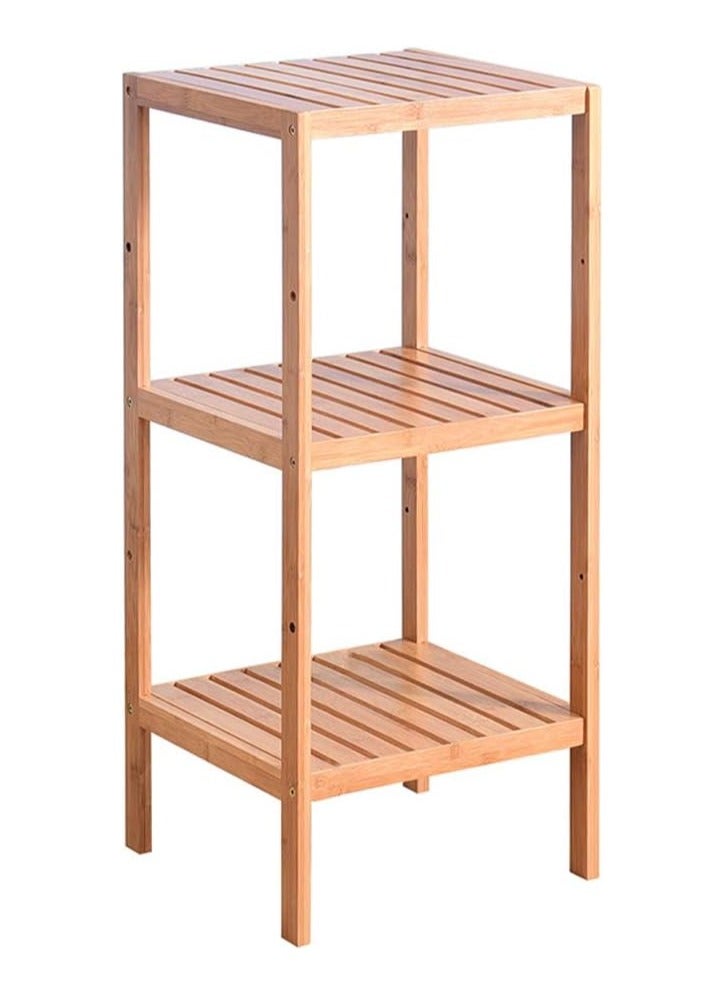 DubaiGallery 3-Layers Bamboo Multifunctional Rack, Towel Shelf Kitchen Corner Storage Plant Flower Rack Organizer - Image 2
