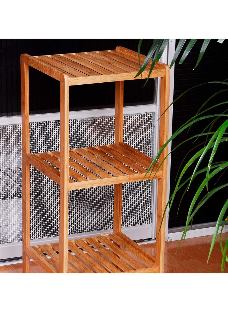 DubaiGallery 3-Layers Bamboo Multifunctional Rack, Towel Shelf Kitchen Corner Storage Plant Flower Rack Organizer - Image 4