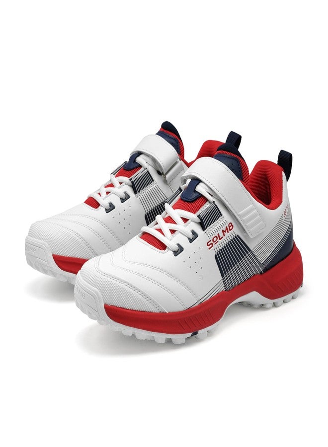 SOLM8 S70 Shoes for Men – Rubber Cleats for Turf & Grass, Secure-Fit Strap, Gel Cushion Insole, Reinforced Toe Guard – Bowler Performance Footwear Red Navy - Image 2