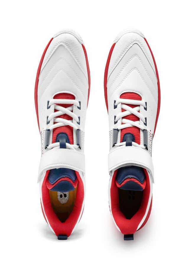 SOLM8 S70 Shoes for Men – Rubber Cleats for Turf & Grass, Secure-Fit Strap, Gel Cushion Insole, Reinforced Toe Guard – Bowler Performance Footwear Red Navy - Image 3