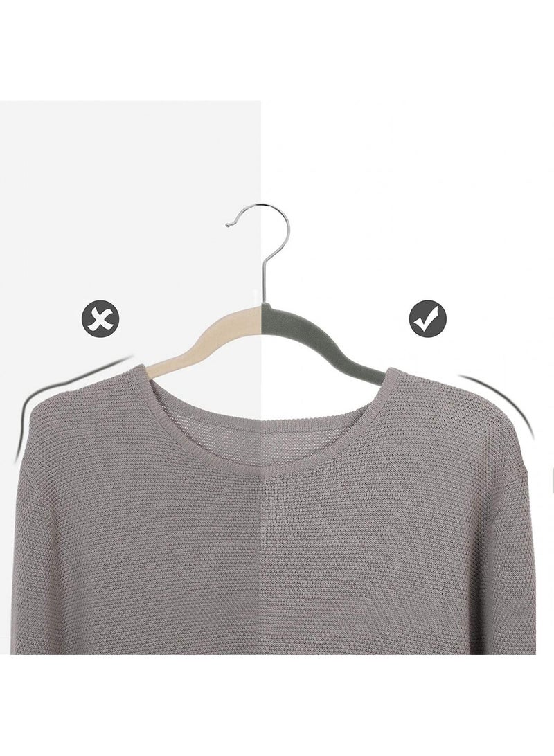 Y&D Grey Rose Gold 50-Piece Flocking Clothes Drying Magic Anti Wrinkle Multi Function Anti Slip Hanger  - Image 4