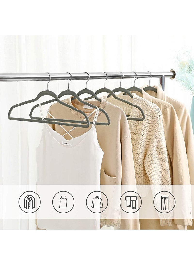 Y&D Grey Rose Gold 50-Piece Flocking Clothes Drying Magic Anti Wrinkle Multi Function Anti Slip Hanger  - Image 5