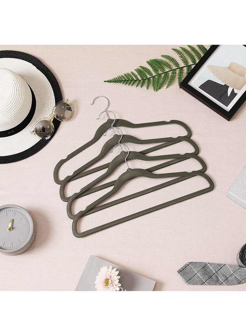 Y&D Grey Rose Gold 50-Piece Flocking Clothes Drying Magic Anti Wrinkle Multi Function Anti Slip Hanger  - Image 3