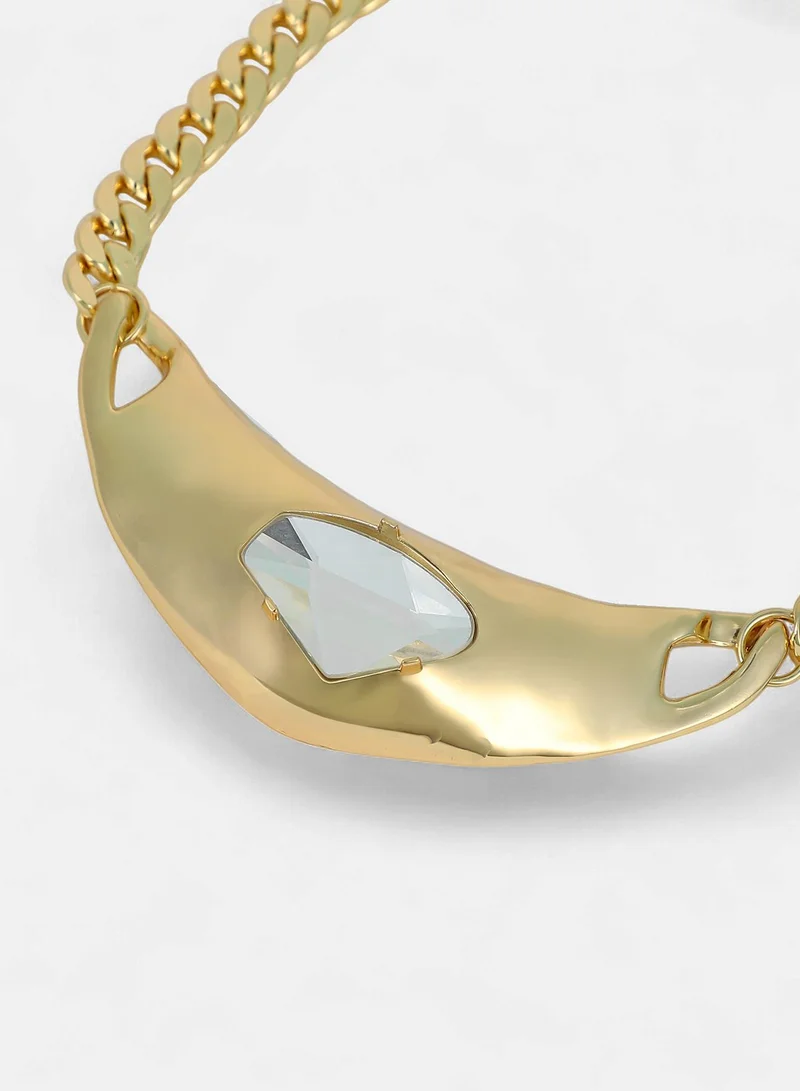 Sohi  Women The Petra-Chain Collar Necklace | California  Colour | One-Size | Artificial Stone Alloy Material | Lobster Clasp Closure | Necklace For Casual & Evening Wear for Women | Best Price UAE