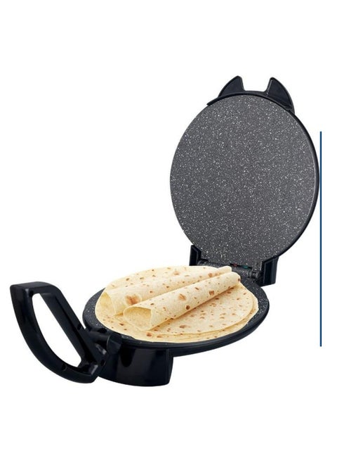 MATSU 10-Inch Electric Roti Maker – 1200W Non-Stick Chapati Press with Stainless Steel Housing – Adjustable Temperature Control – Dual Power/Ready Indicator Lights – Safety Lock – Cool-Touch Handle – Easy to Clean Flatbread Maker – 220-240V UAE-Compatible Kitchen Appliance