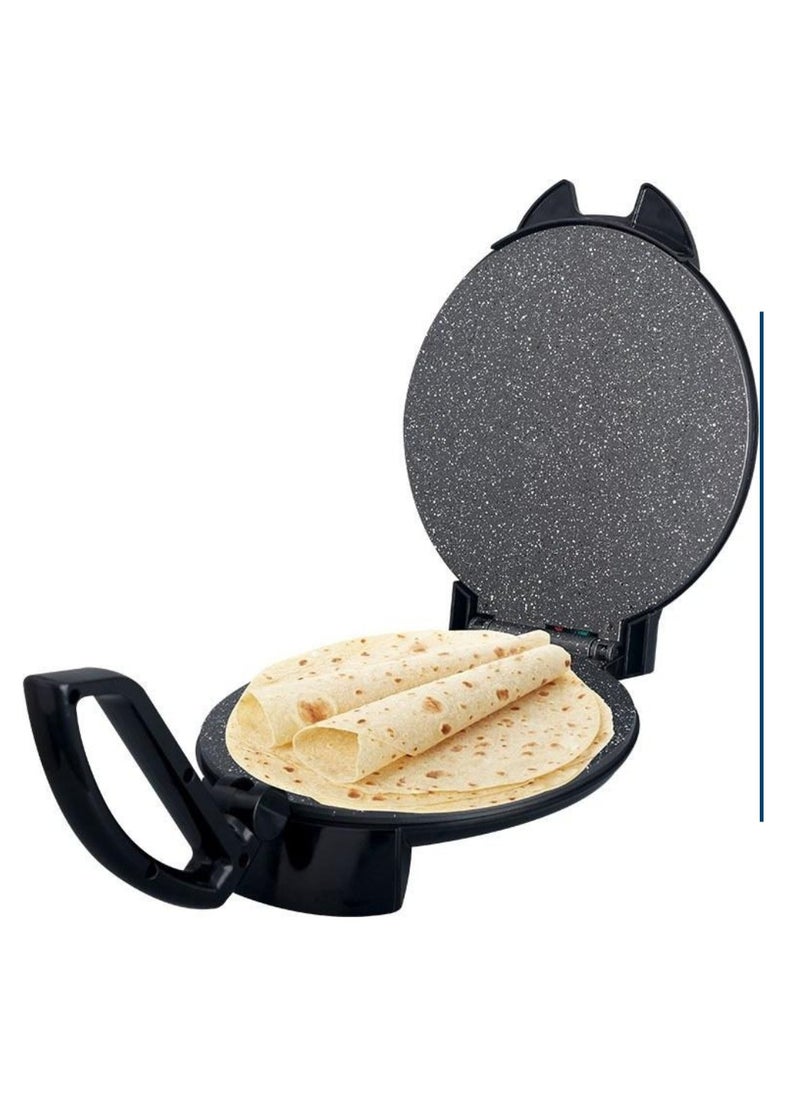 Generic - MATSU 10-Inch Electric Roti Maker – 1200W Non-Stick Chapati Press with Stainless Steel Housing – Adjustable Temperature Control – Dual Power/Ready Indicator Lights – Safety Lock – Cool-Touch Handle – Easy to Clean Flatbread Maker – 220-240V UAE-Compatible Kitchen Appliance - Image 1