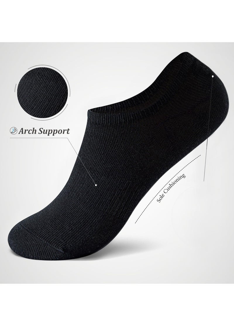 BORTONY - BOROTNY 6 Pairs No Show Socks for Mens Womens Low Ankle Socks Adults Free Size Socks for Sneakers Footies Athletic Anti-slip Invisible Liner Socks - Image 1