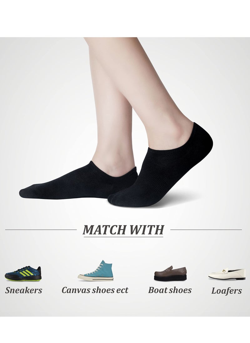 BORTONY - BOROTNY 6 Pairs No Show Socks for Mens Womens Low Ankle Socks Adults Free Size Socks for Sneakers Footies Athletic Anti-slip Invisible Liner Socks - Image 1