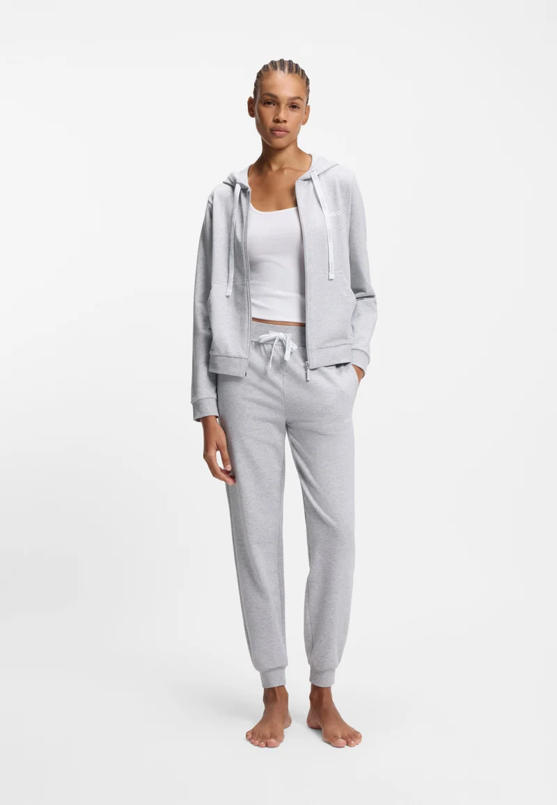 HUGO Grey Cotton-blend tracksuit bottoms with logo details for Women | Best Price UAE