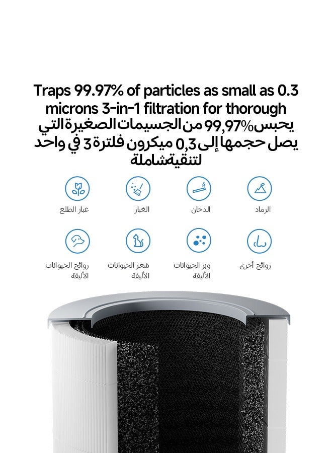شاومي منقي الهواء الذكي 4 مدمج | فلتر HEPA عالي الكفاءة | إزالة 99.97% من الجسيمات | وضع نوم هادئ للغاية | تحكم ذكي عبر تطبيق Mi Home | مراقبة جودة الهواء في الوقت الحقيقي | كفاءة في استهلاك الطاقة - Image 5