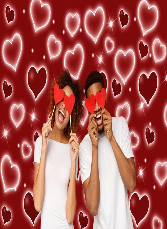 RUYI Early 2000s Backdrop for Red Heart Party Photo Backdrops 7x5FT Glitter Heart Sweet 16 18th 21th 30th Women Men Happy Birthday Photography Background Selfile Wall Decor - Image 4