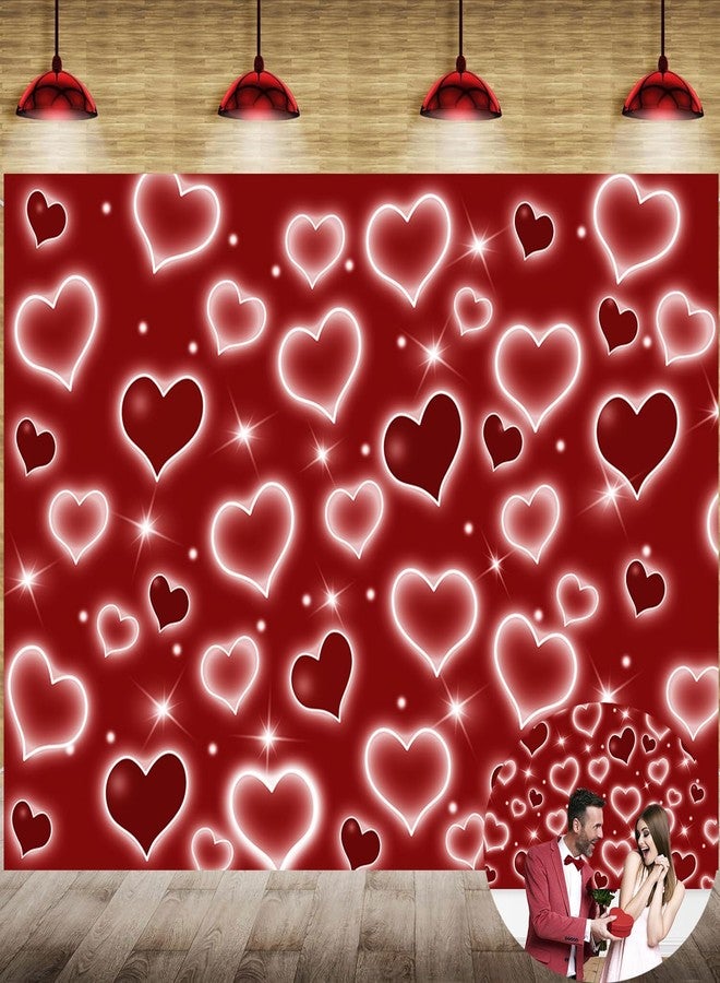 RUYI Early 2000s Backdrop for Red Heart Party Photo Backdrops 7x5FT Glitter Heart Sweet 16 18th 21th 30th Women Men Happy Birthday Photography Background Selfile Wall Decor - Image 1